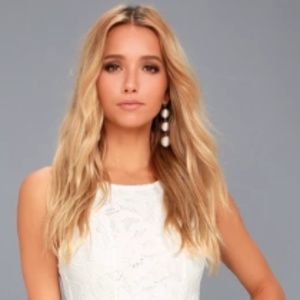 DAISY DATE WHITE LACE SKATER DRESS